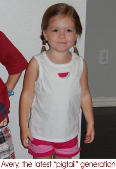 My granddaughter's pigtails
